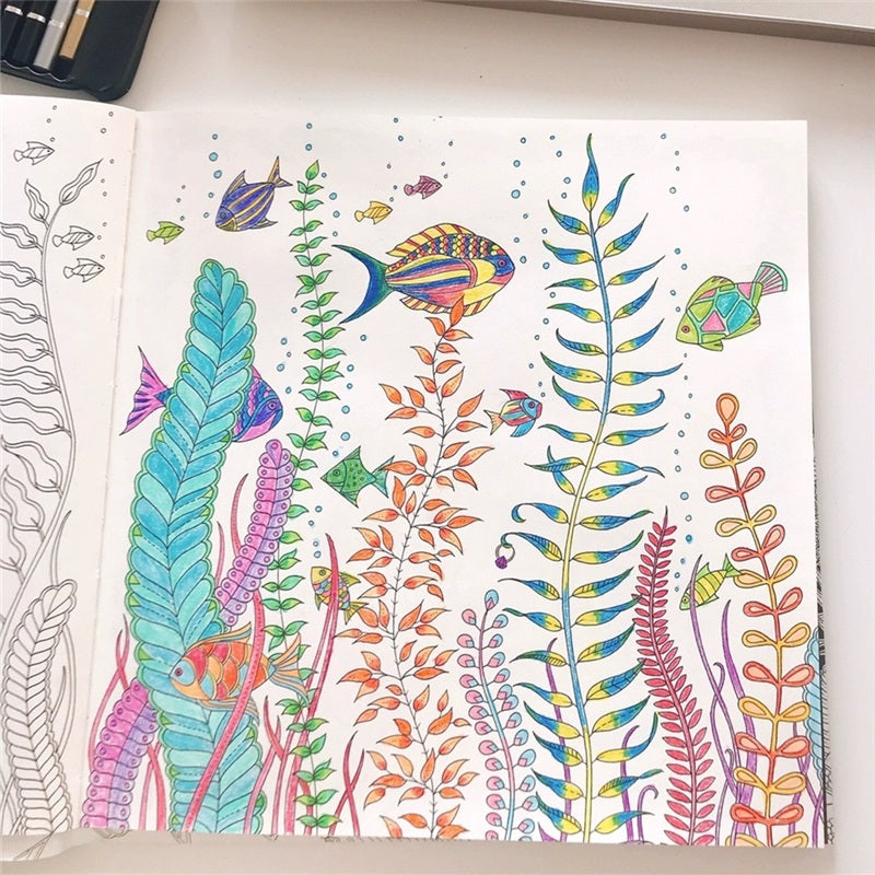 Lost Ocean: An Inky Adventure and Coloring Book for Adults