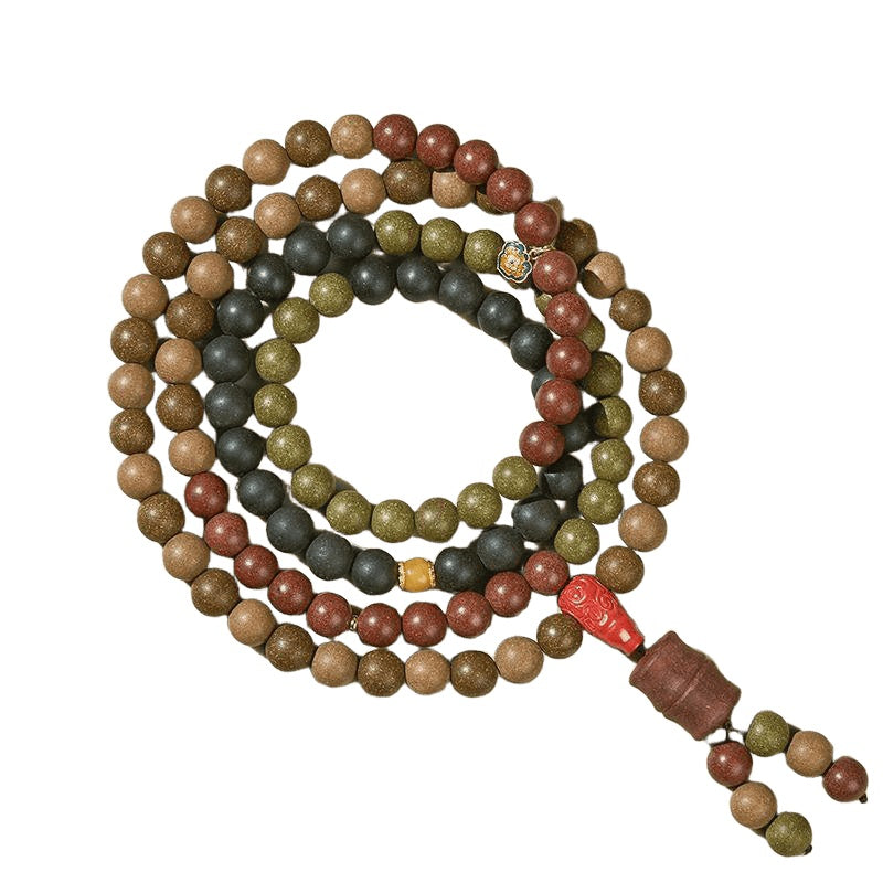 5-Color Chinese Herbal Handmade Bead Bracelet for Health & Wellness