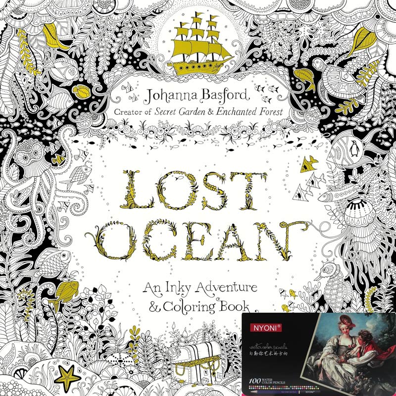 Lost Ocean: An Inky Adventure and Coloring Book for Adults