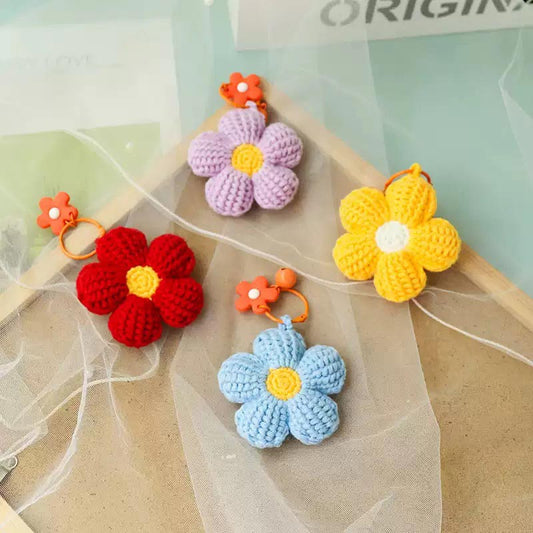 Handmade Crochet Flower Keychains - DIY Craft Kit