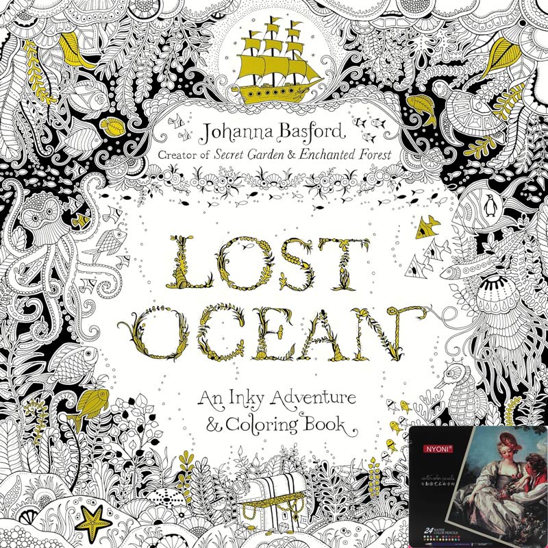 Lost Ocean: An Inky Adventure and Coloring Book for Adults