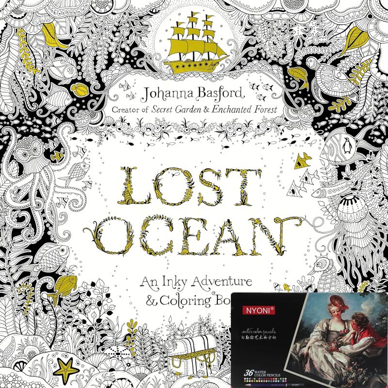 Lost Ocean: An Inky Adventure and Coloring Book for Adults
