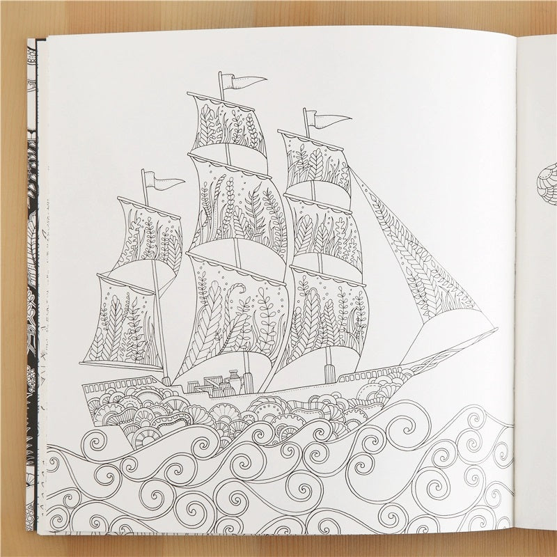Lost Ocean: An Inky Adventure and Coloring Book for Adults