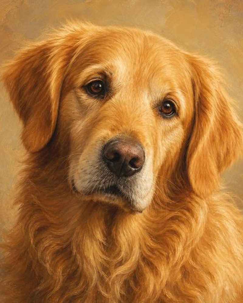 Pet portrait example in watercolor style