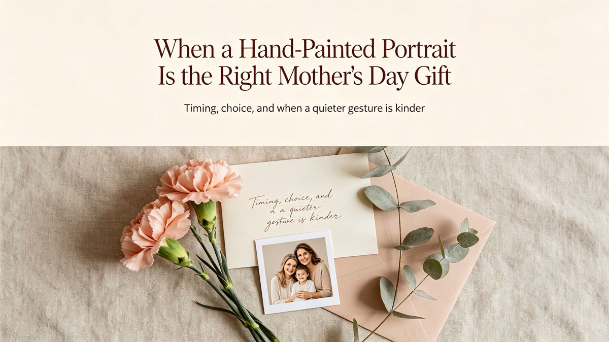 When a Hand-Painted Portrait Is the Right Mother's Day Gift — and When Flowers Are Kinder